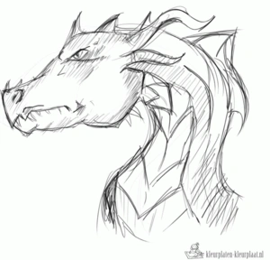 Draak 1 kleurplaat