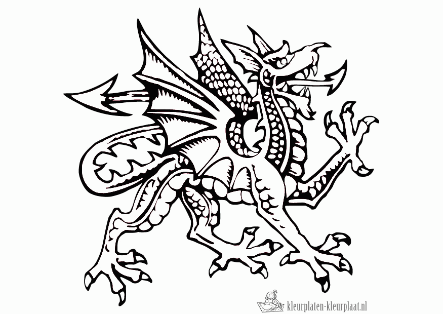 Draak 17 kleurplaat