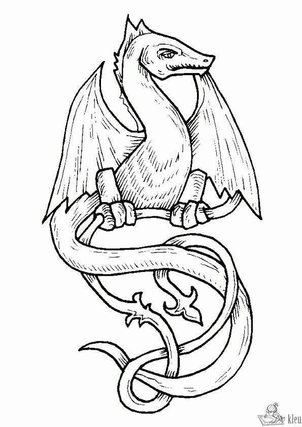 Draak 19 kleurplaat