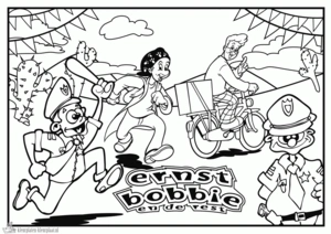 Ernst en bobbie 1 kleurplaat