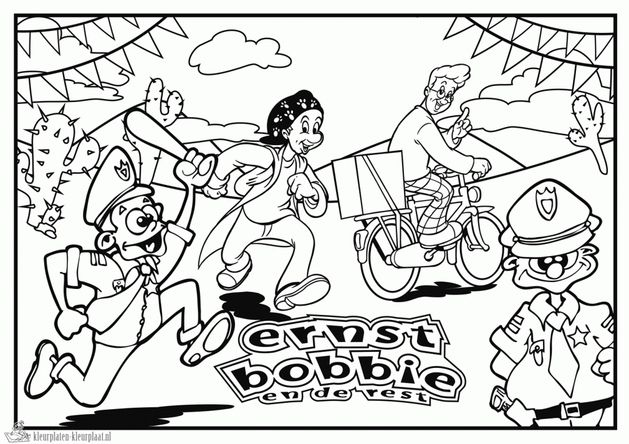 Ernst en bobbie 1 kleurplaat