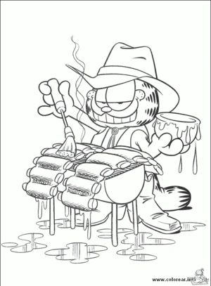 Garfield 5 kleurplaat