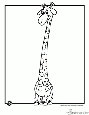 Giraffe 20 kleurplaat