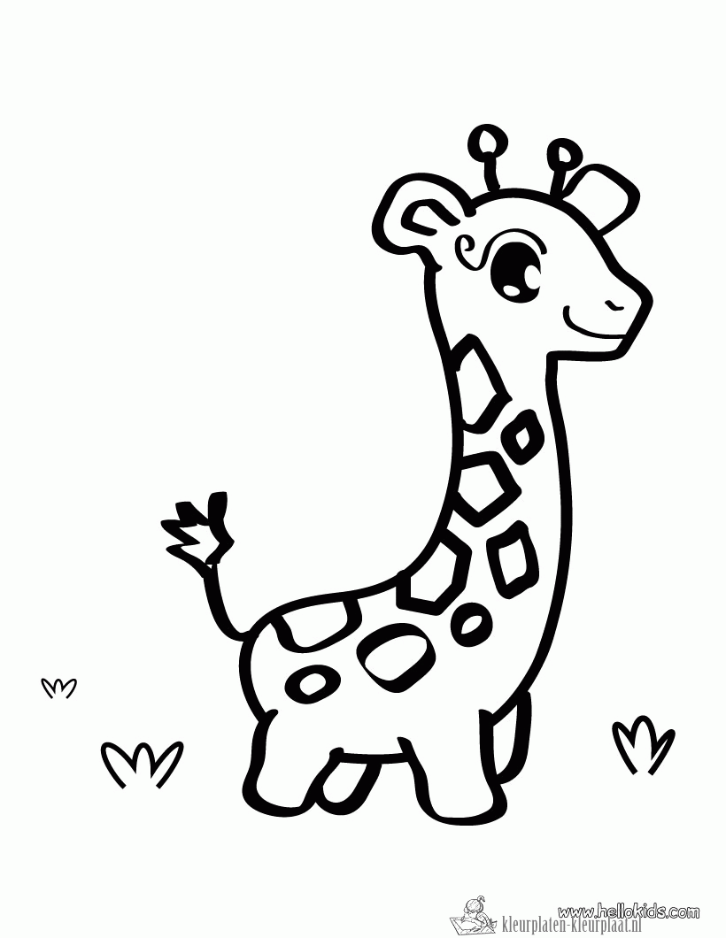 Giraffe 4 kleurplaat