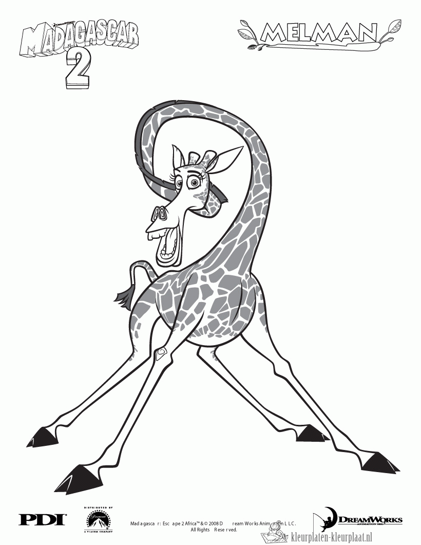 Giraffe 59 kleurplaat