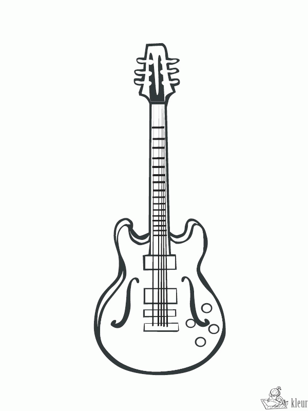 Gitaar 1 kleurplaat