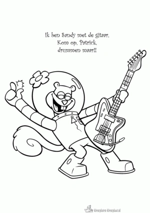 Gitaar 13 kleurplaat