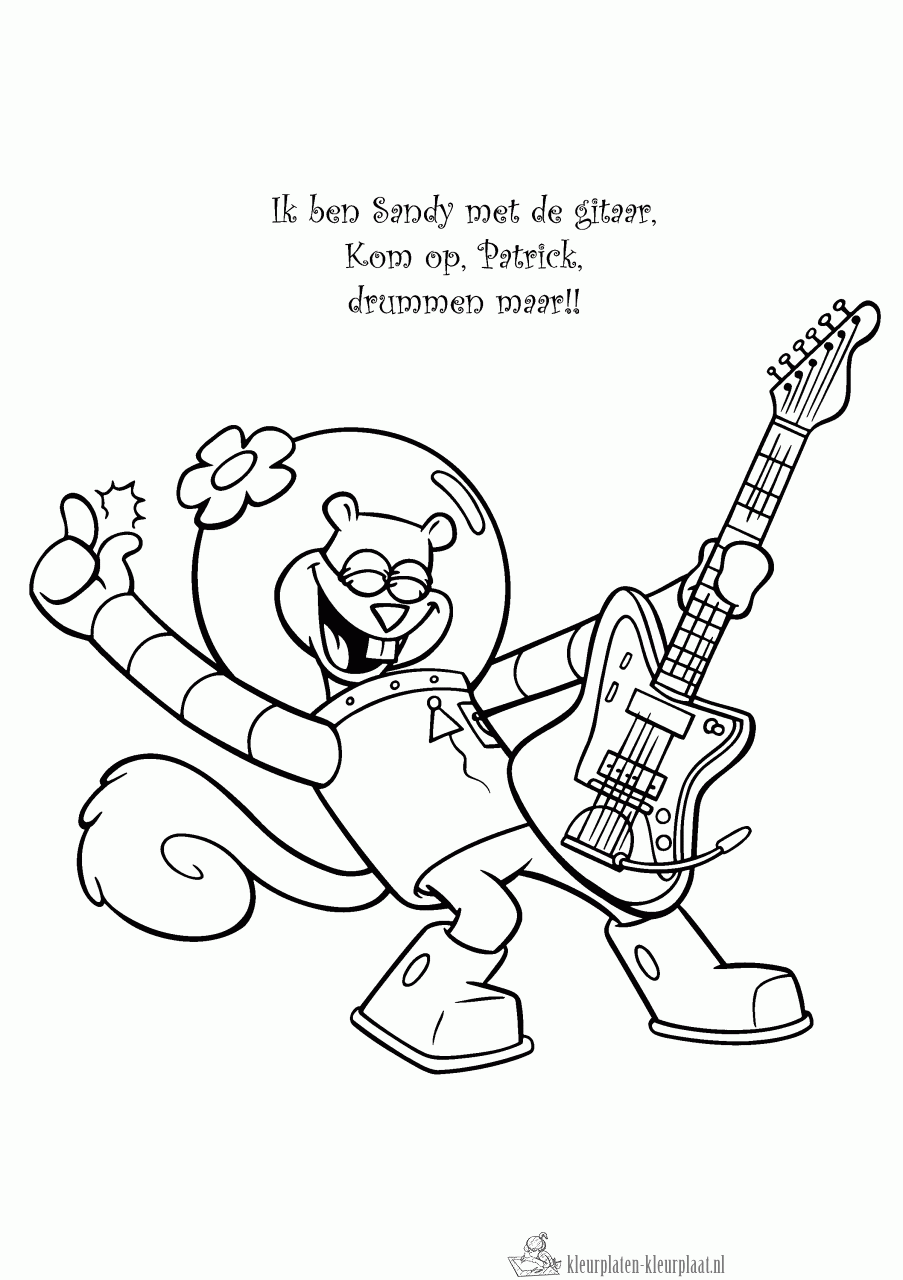 Gitaar 13 kleurplaat