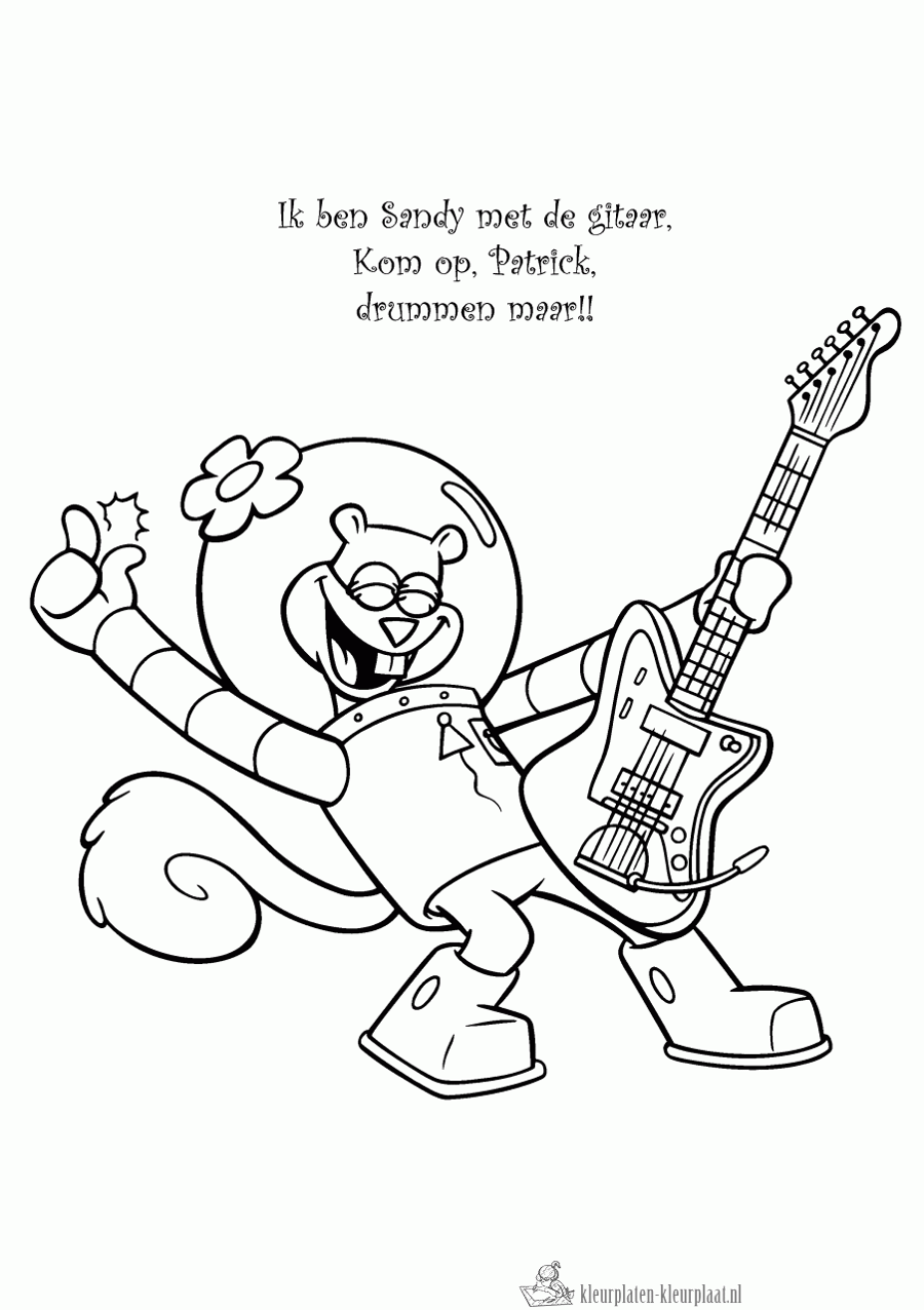Gitaar 13 kleurplaat