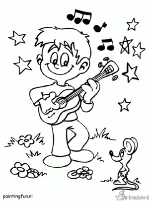 Gitaar 14 kleurplaat