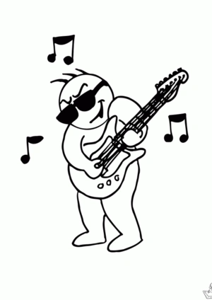 Gitaar 15 kleurplaat