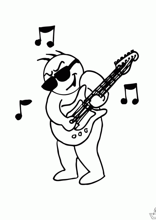 Gitaar 15 kleurplaat