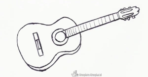 Gitaar 2 kleurplaat