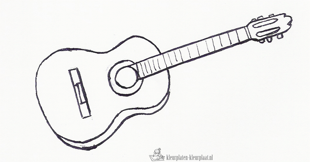 Gitaar 2 kleurplaat