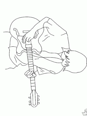 Gitaar 29 kleurplaat