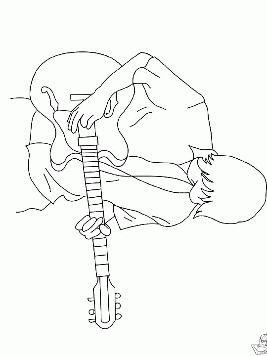 Gitaar 29 kleurplaat