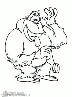 Gorilla 10 kleurplaat