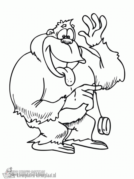 Gorilla 10 kleurplaat