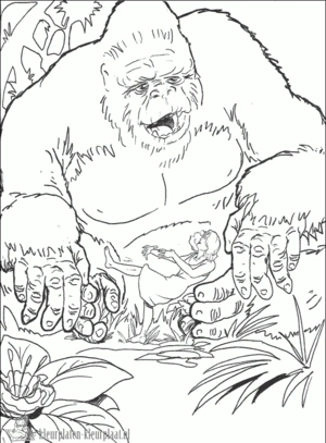 Gorilla 11 kleurplaat