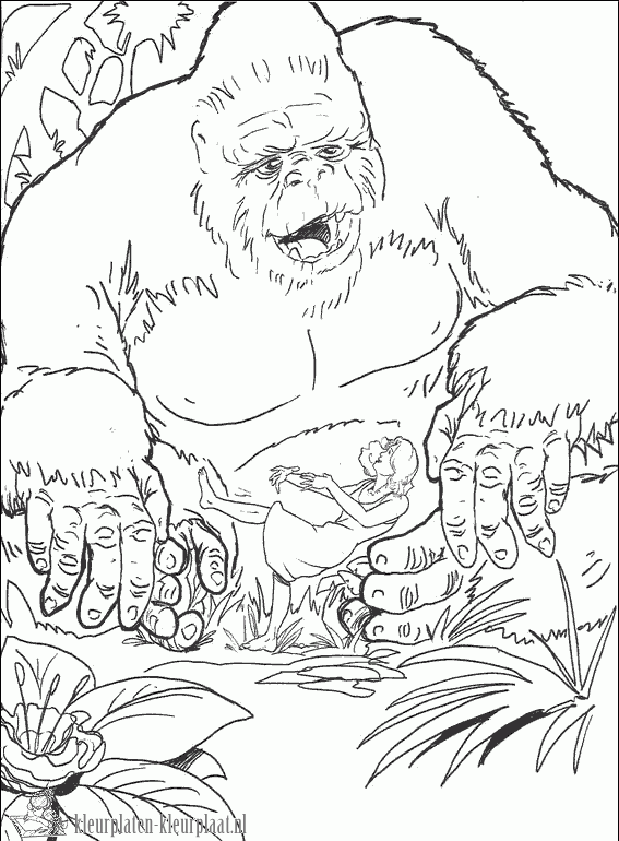 Gorilla 11 kleurplaat