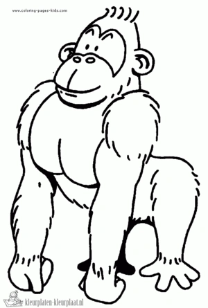 Gorilla 18 kleurplaat