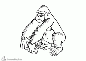 Gorilla 19 kleurplaat