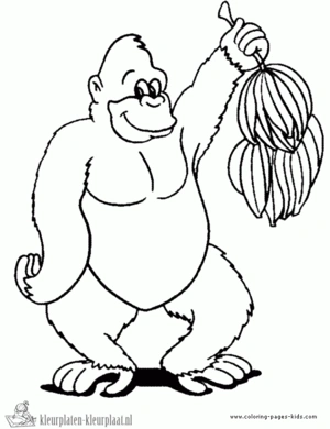 Gorilla 2 kleurplaat