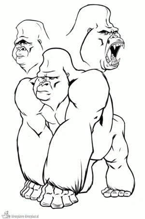 Gorilla 3 kleurplaat