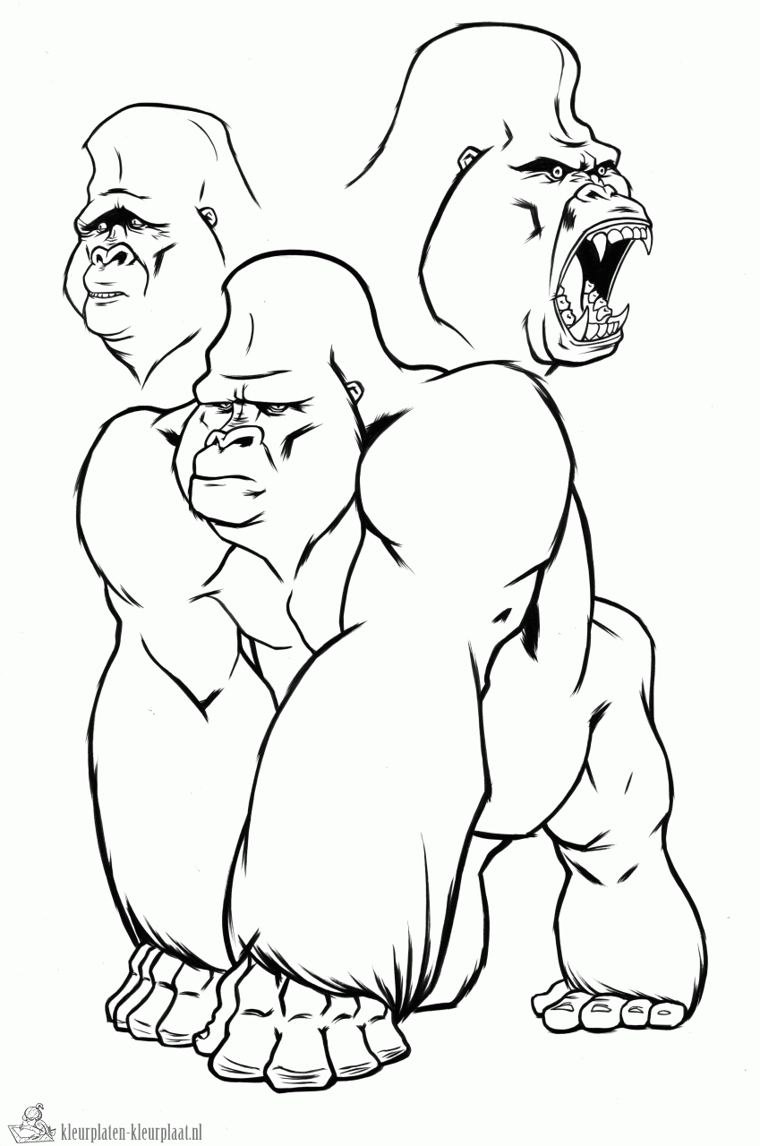 Gorilla 3 kleurplaat