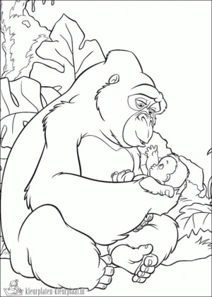 Gorilla 4 kleurplaat