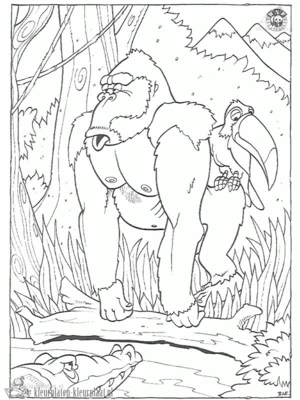 Gorilla 5 kleurplaat