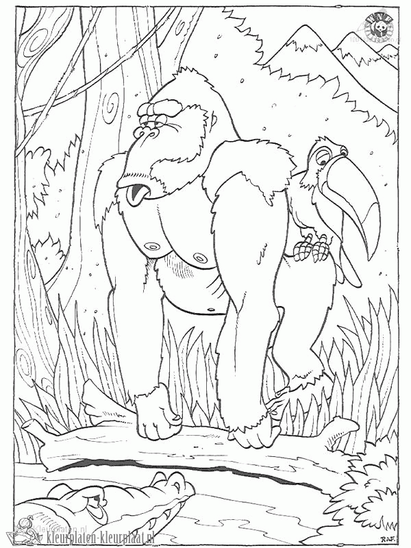 Gorilla 5 kleurplaat