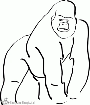 Gorilla 6 kleurplaat