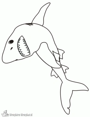 Haai 16 kleurplaat