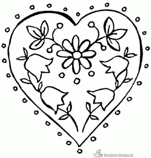 Hart 3 kleurplaat