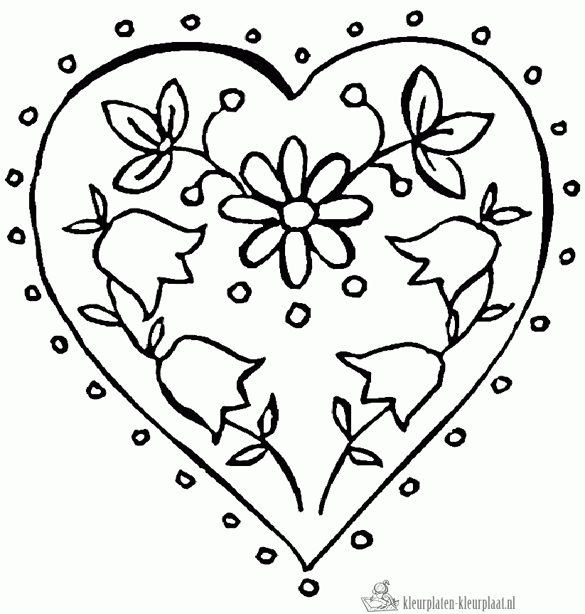 Hart 3 kleurplaat