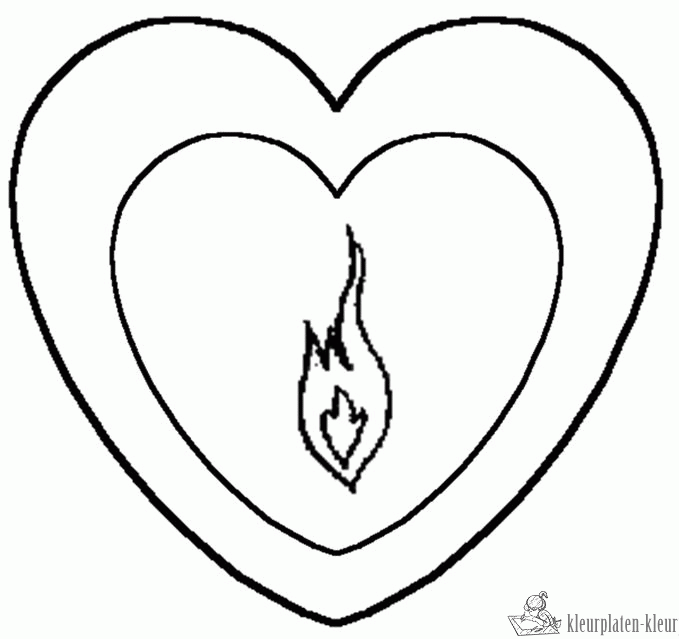 Hart 8 kleurplaat