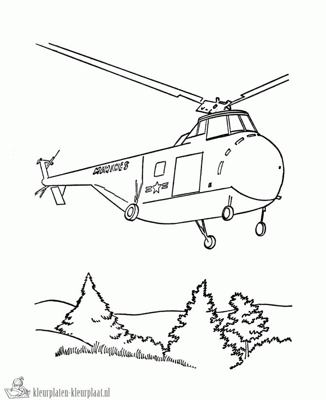 Helicopter 32 kleurplaat