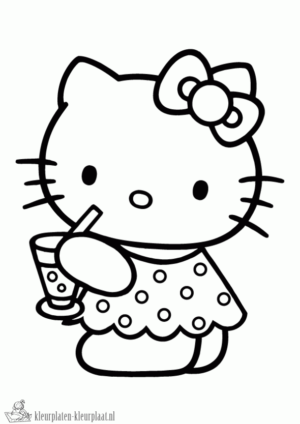 Hello kitty 13 kleurplaat