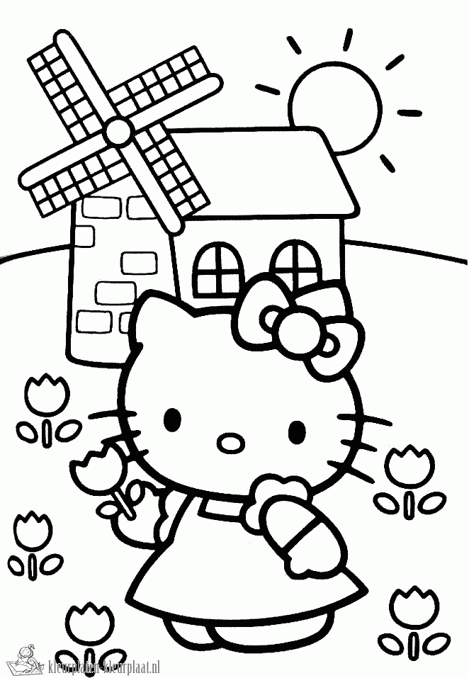 Hello kitty 18 kleurplaat