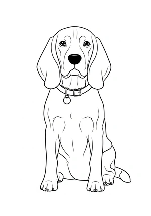 Beagle met lange oren kleurplaat