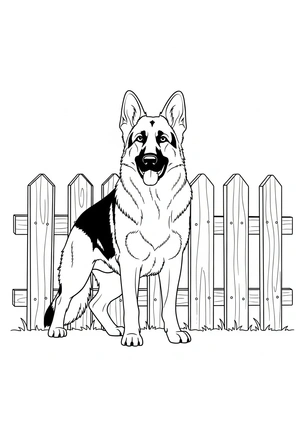Duitse herder als waakhond kleurplaat