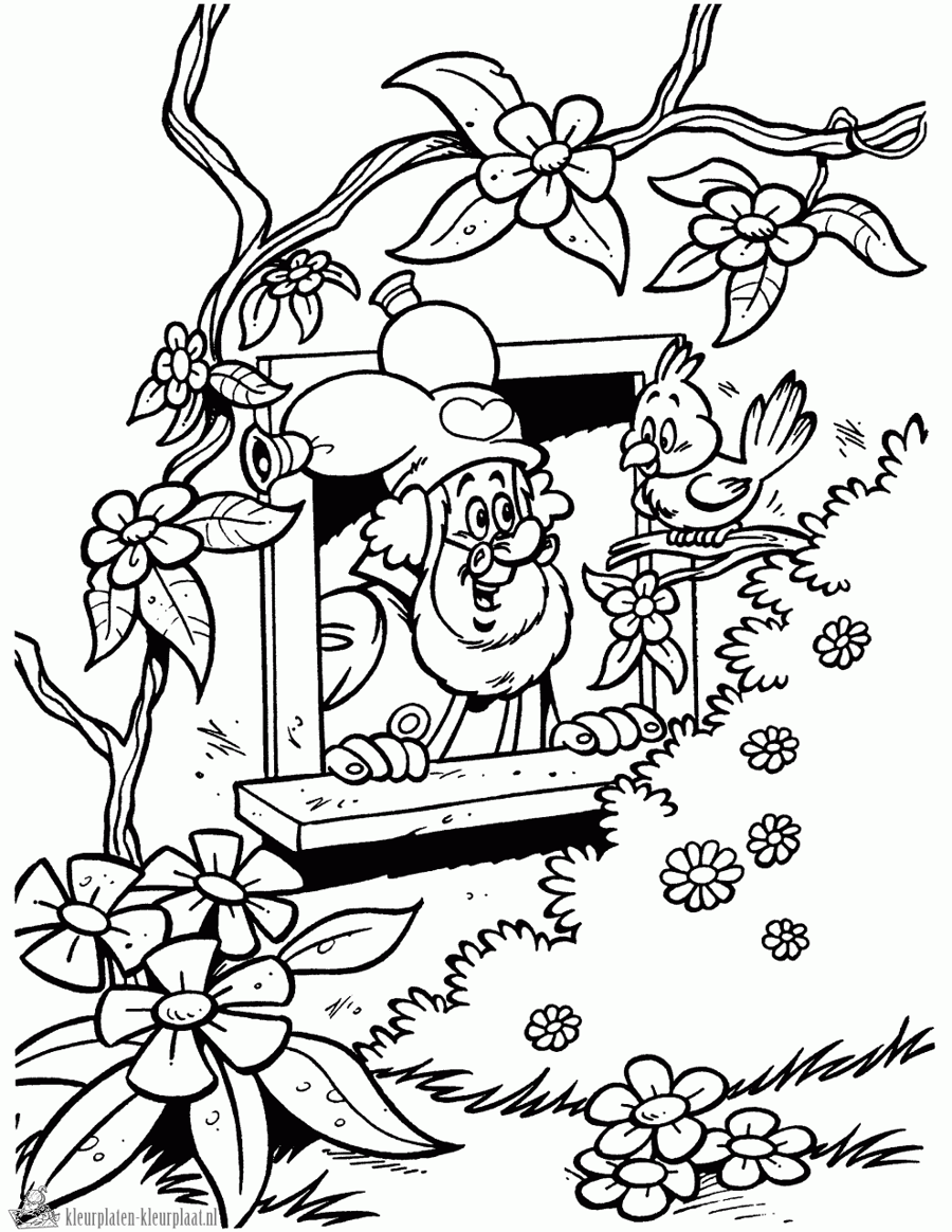 Kabouter plop 2 kleurplaat