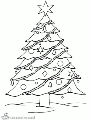 Kerstboom 2 kleurplaat