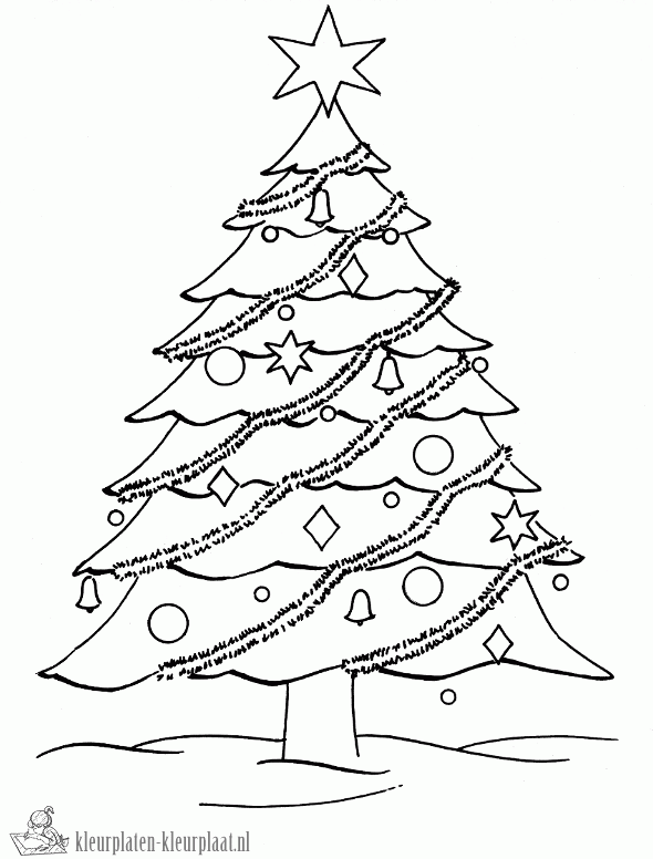 Kerstboom 2 kleurplaat