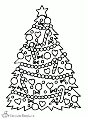 Kerstboom 3 kleurplaat