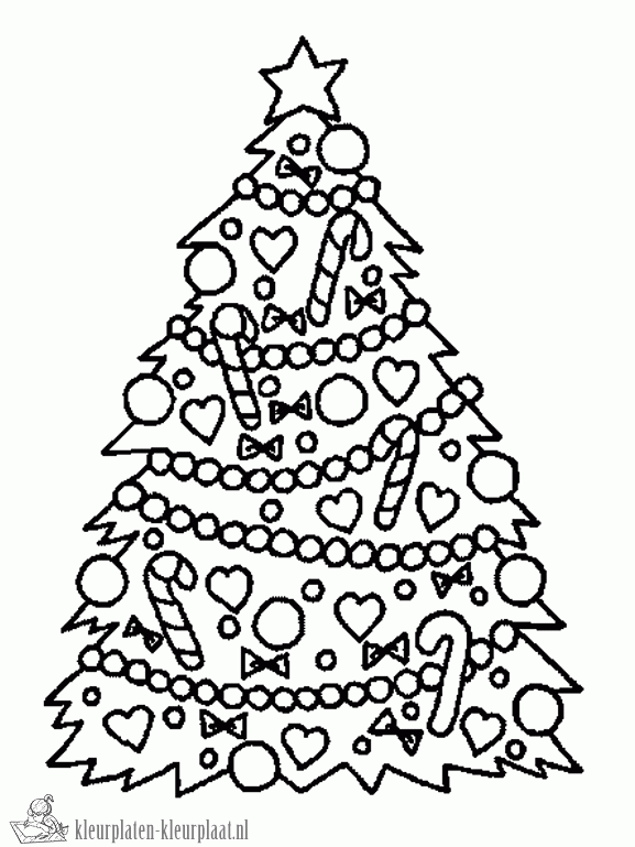 Kerstboom 3 kleurplaat