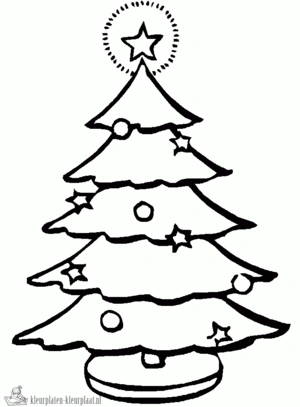 Kerstboom 5 kleurplaat