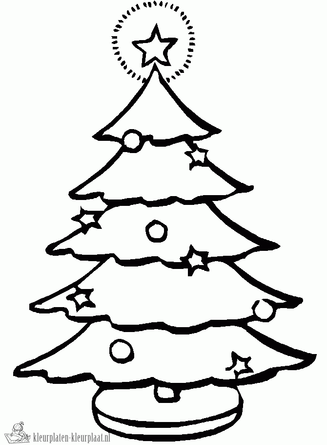 Kerstboom 5 kleurplaat