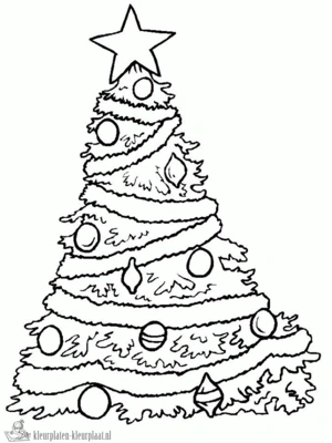 Kerstboom 6 kleurplaat